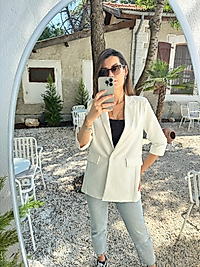 Büzgülü Kollu Blazer Ceket