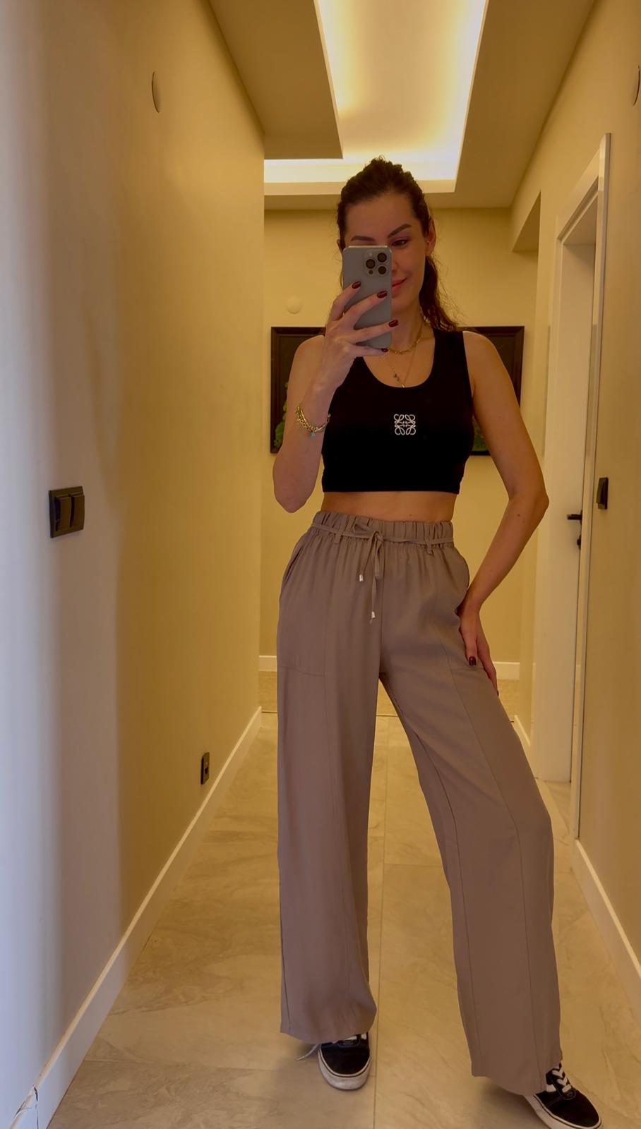 TENSEL TAŞ RENGİ PANTOLON