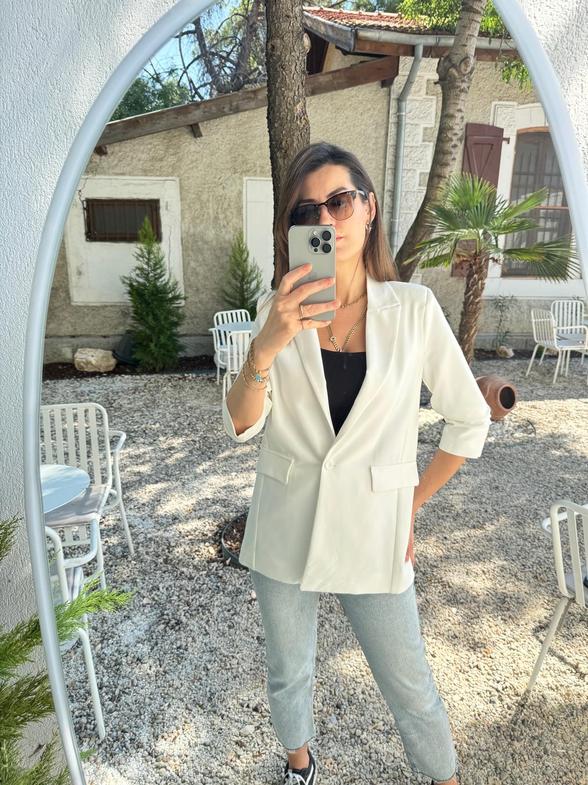 Büzgülü Kollu Blazer Ceket